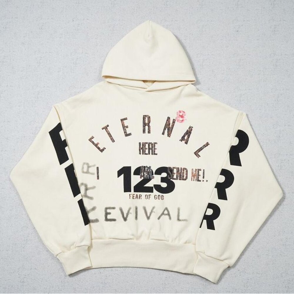 FEAR OF GOD x RIVINGTON ROI REBIS Monogram Cream Hoodie